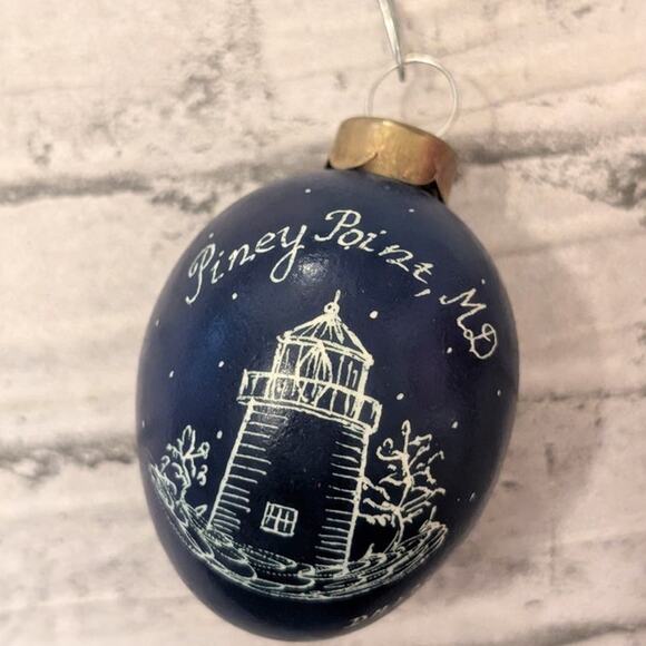 Lighthouse - Piney Point l, MD Egg Glass Ornament for Christmas/Other - Picture 10 of 10